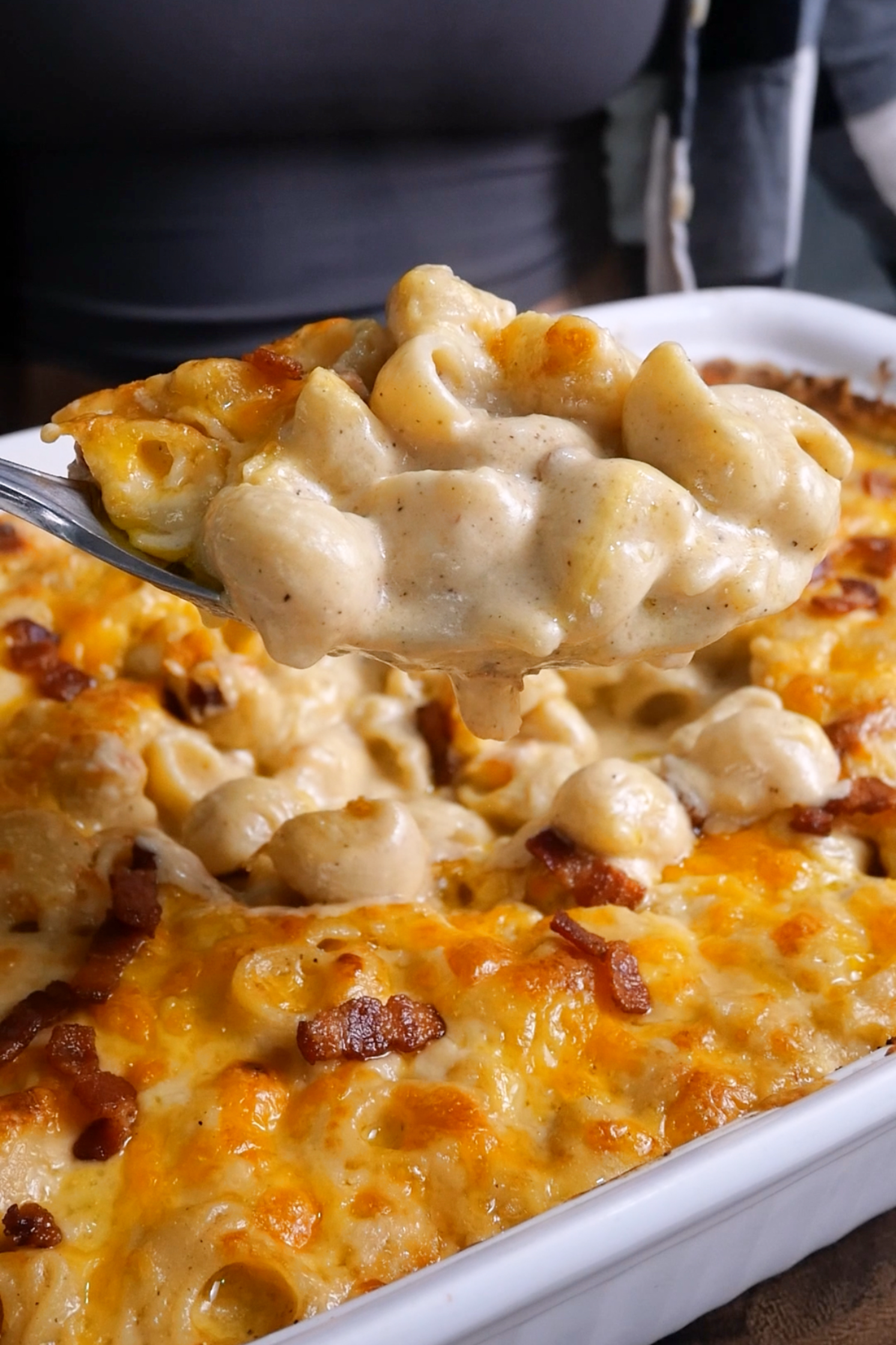 Baked Bacon Brown Butter Mac and Cheese