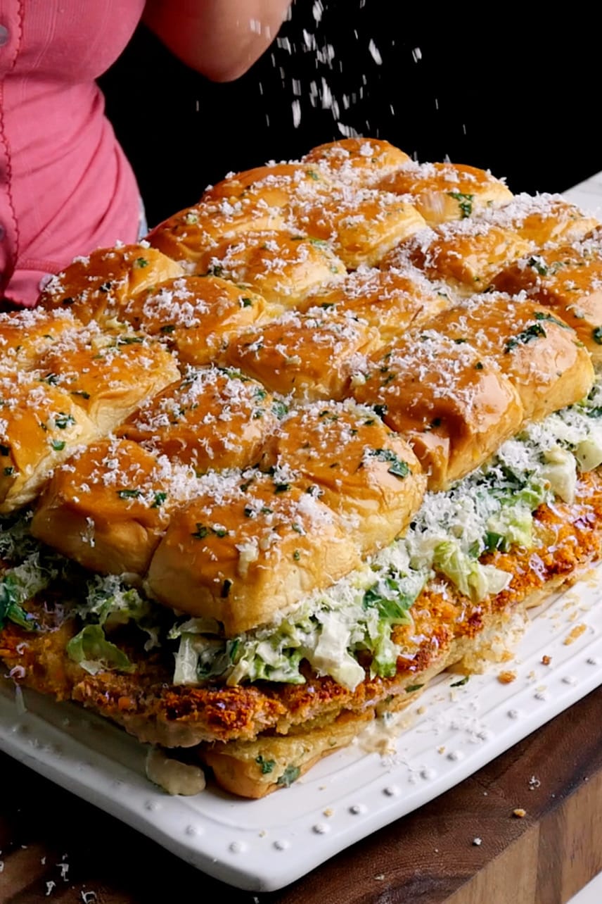 Crispy Chicken Caesar Salad Party Sandwich