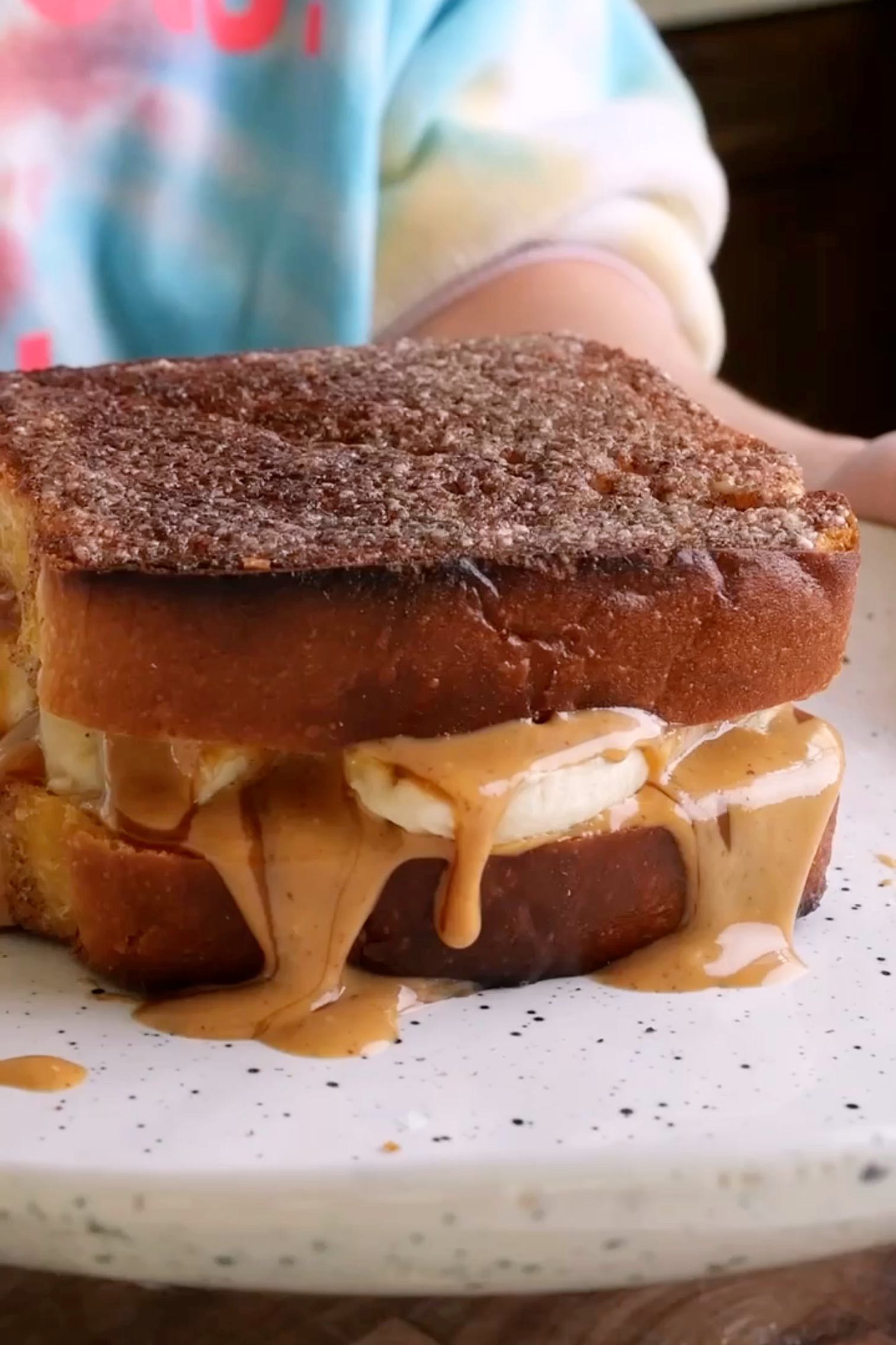 Cinnamon Toast Crunch PB Banana Sandwich