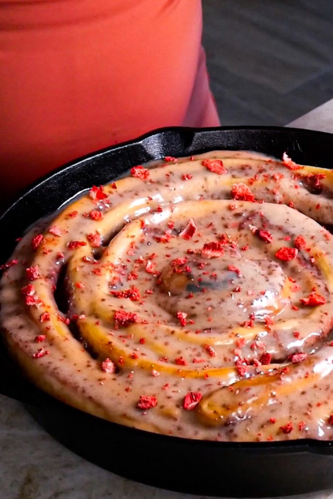 Giant Strawberry Cinnamon Roll