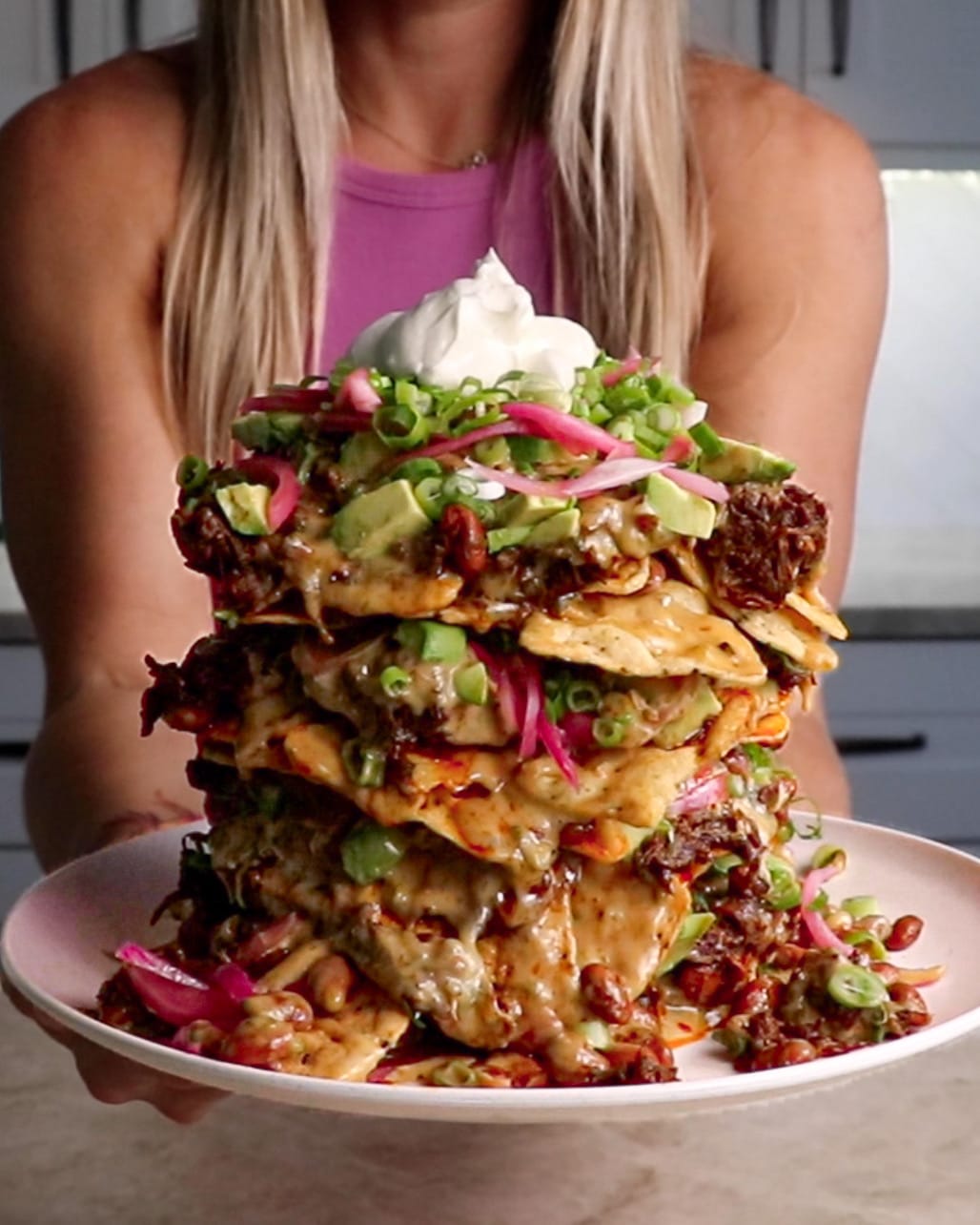 Chorizo-Spiced Short Rib Trash Can Nachos with Jalapeno Queso