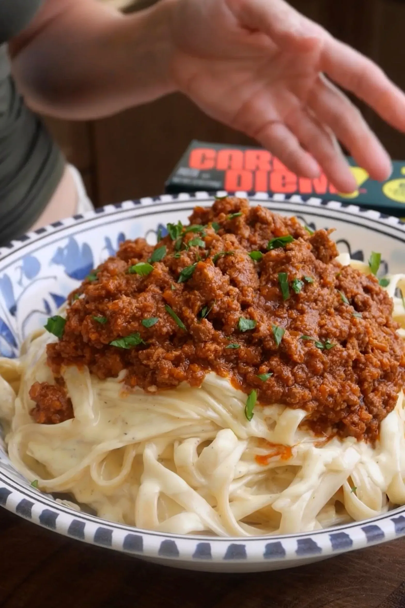 Fettuccine Alfredo with Bolognese