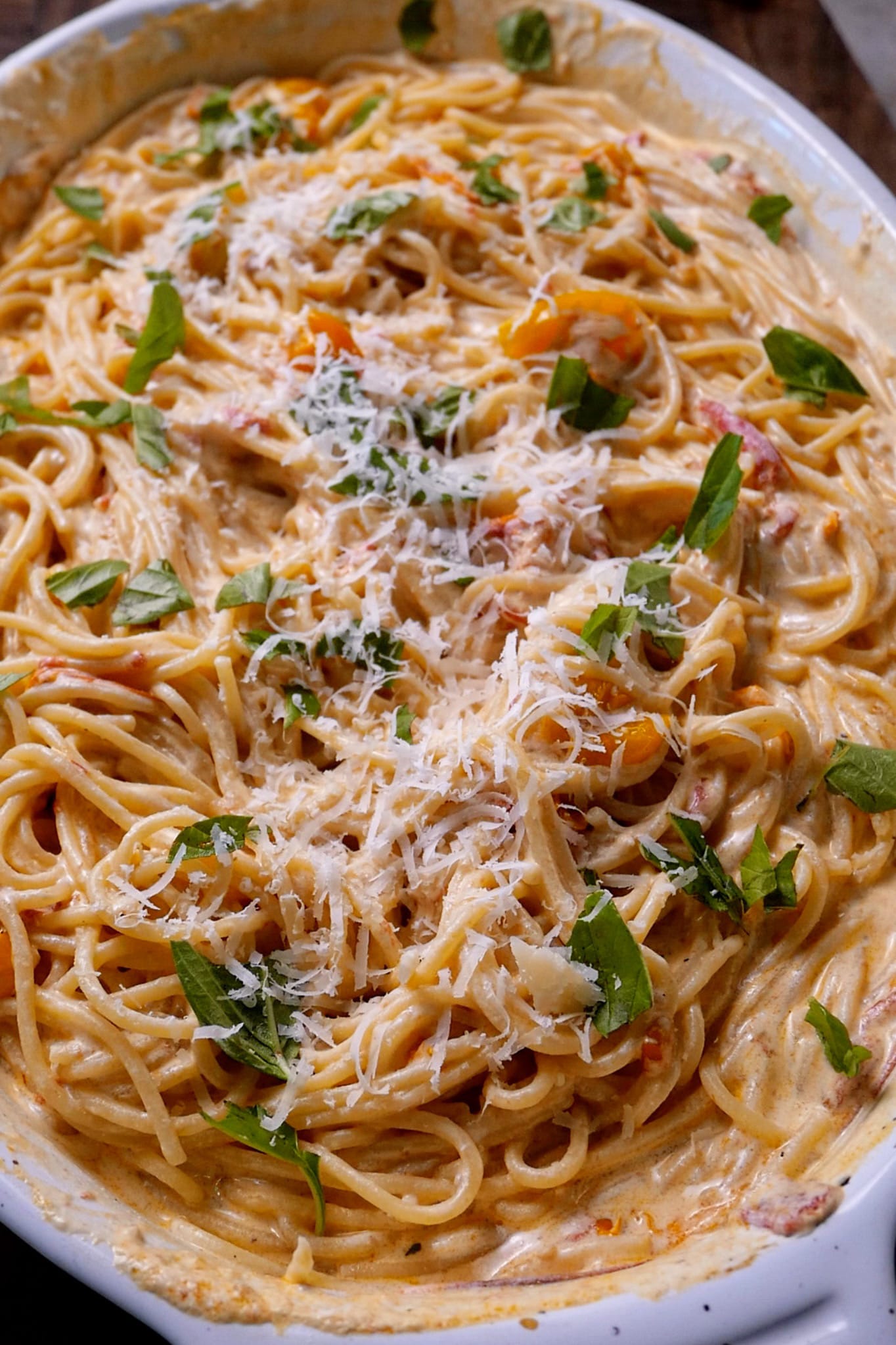 Creamy Roasted Tomato and Cottage Cheese Pasta