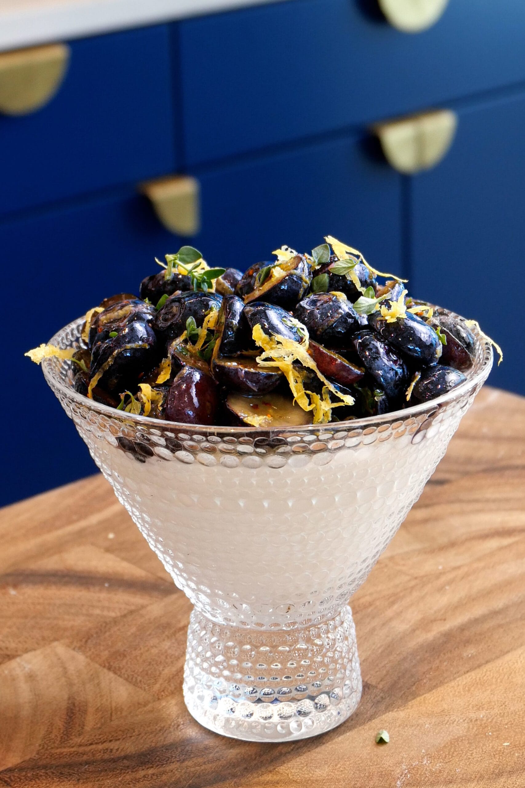 Goat Cheese Mousse with Lemony Thyme Macerated Blueberries