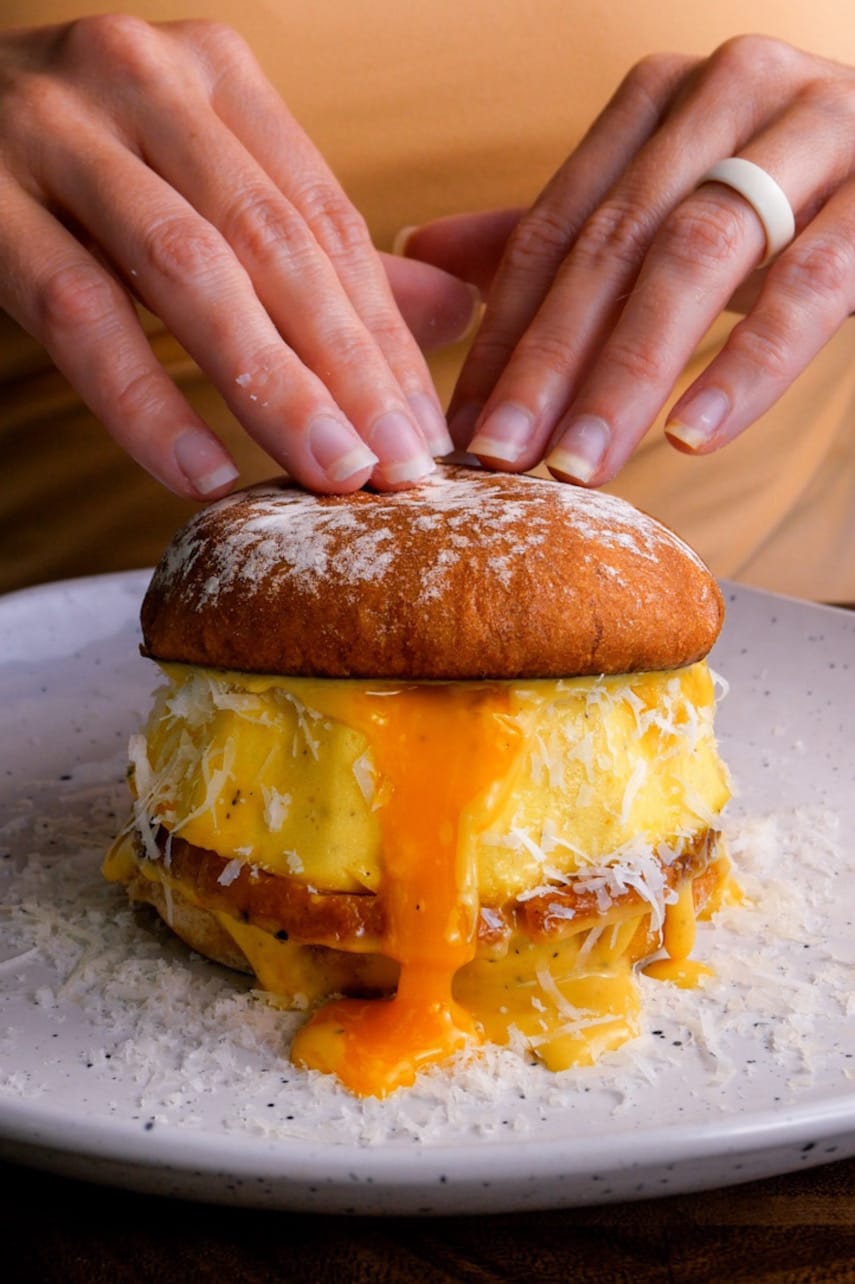 Soufflé Carbonara Breakfast Sammich