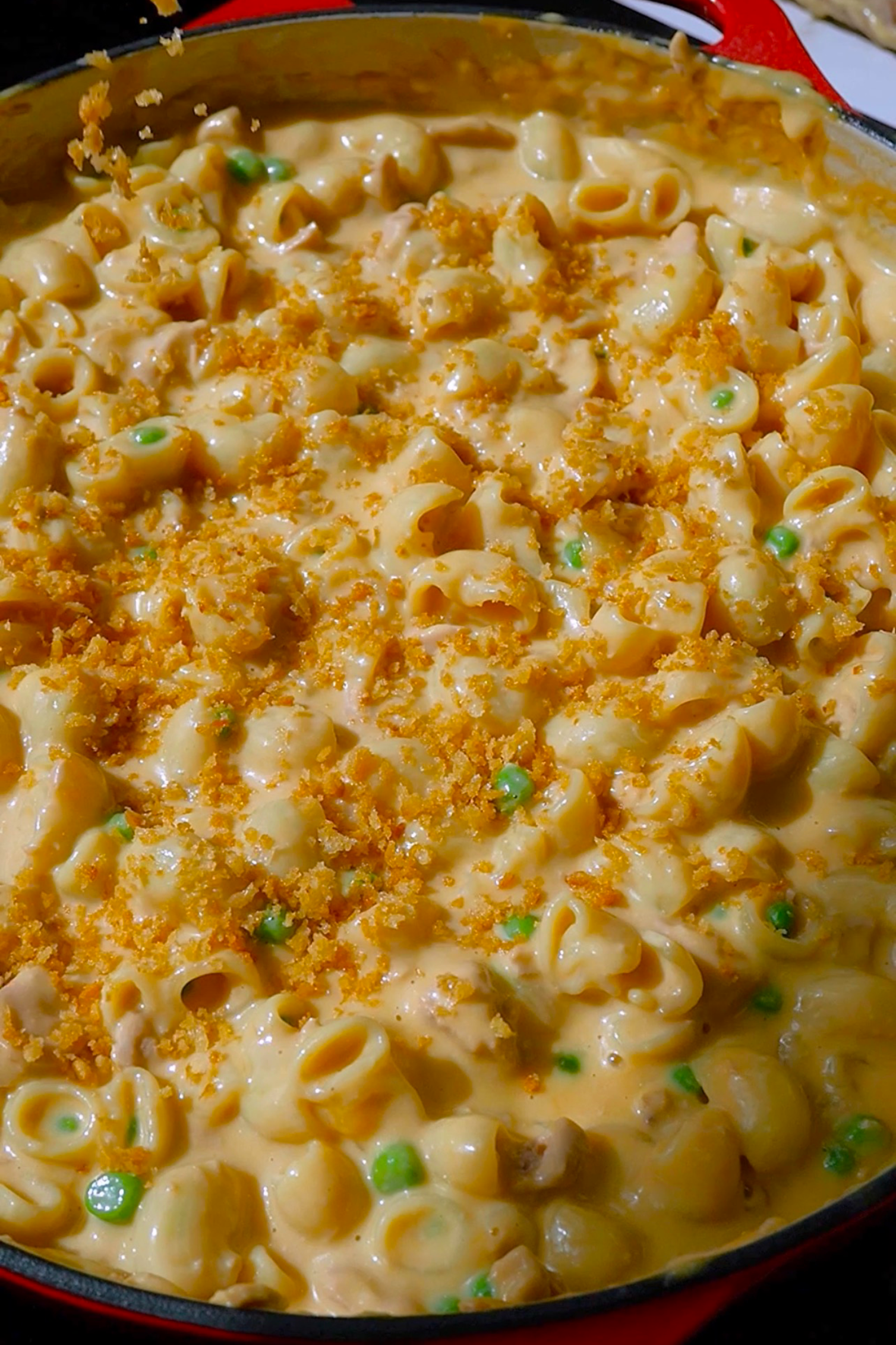 One-Pot Stovetop Mac and Cheese with Tuna and Peas