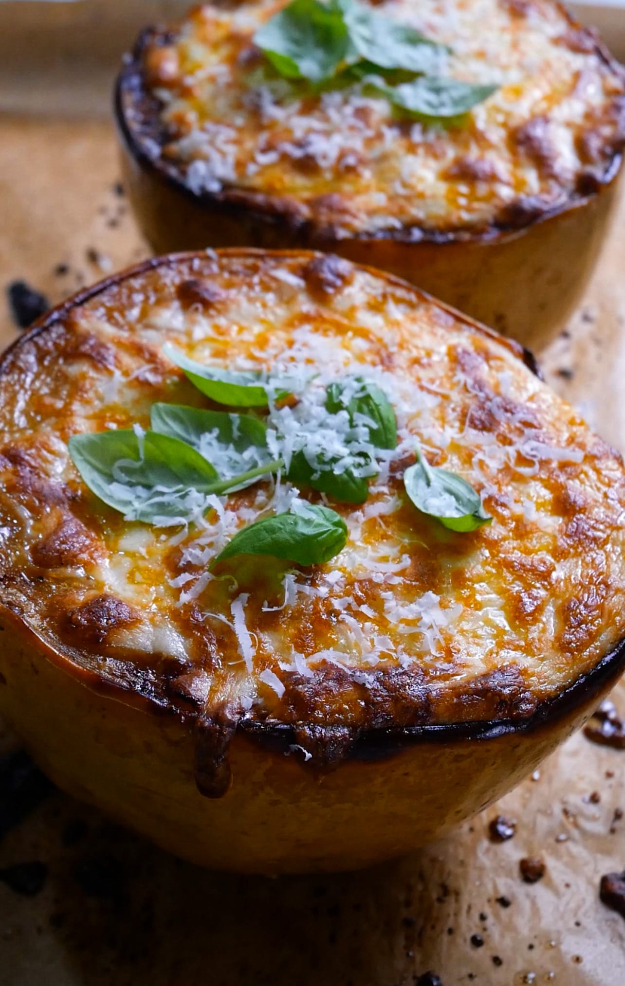 Cheesy Sausage Alla Vodka Baked Spaghetti Squash